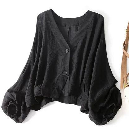 Serena | Relaxed Linen V-Neck Blouse 3