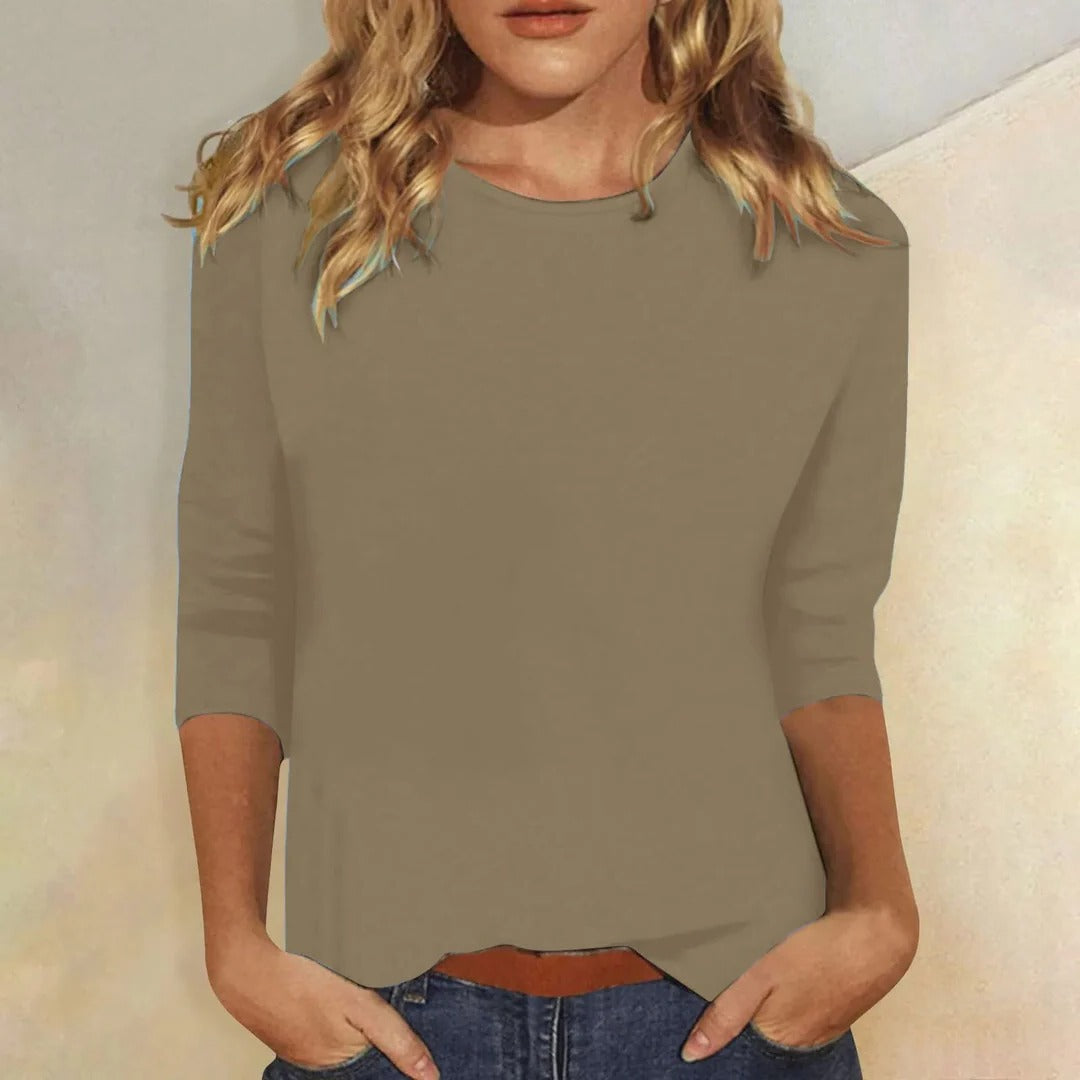 Stella | Women's Crew Neck 3/4 Sleeve Casual Everyday Top 6