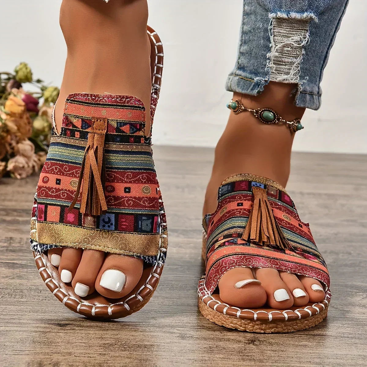 Stylish Woven Open-Toe Sandals for Women