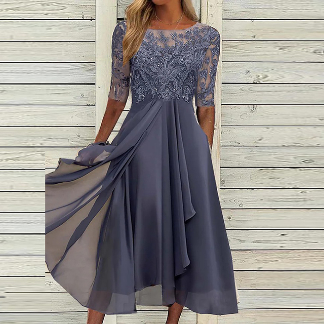 Summer Midi Dress Women's | Lace Detail & Elegant Occasion Wear