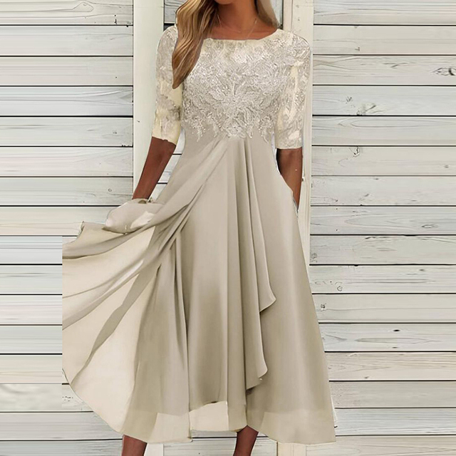 Summer Midi Dress Women's | Lace Detail & Elegant Occasion Wear