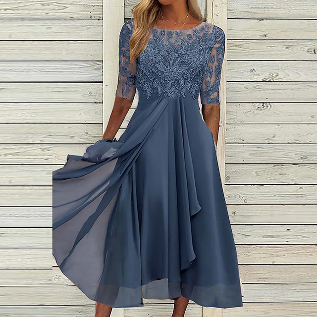Summer Midi Dress Women's | Lace Detail & Elegant Occasion Wear