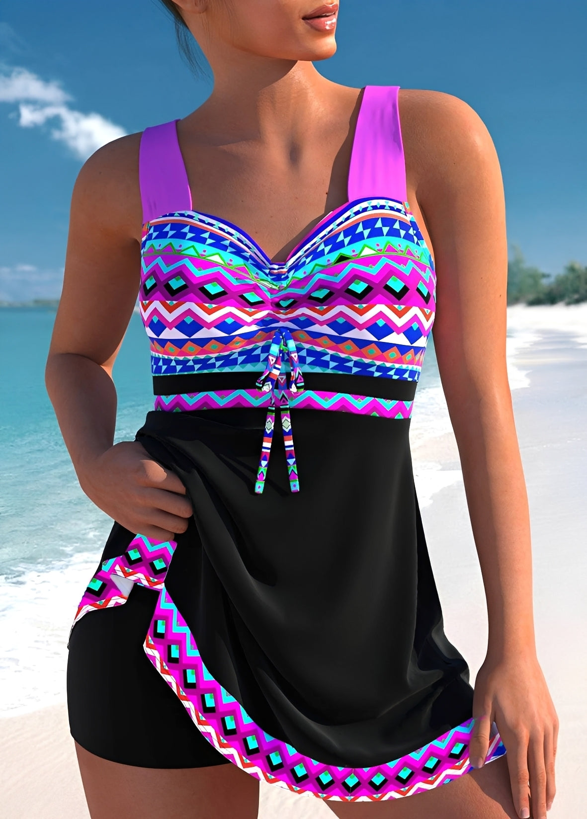 Swimsuit Women's | Bold Geometric Print & All-Day Comfort