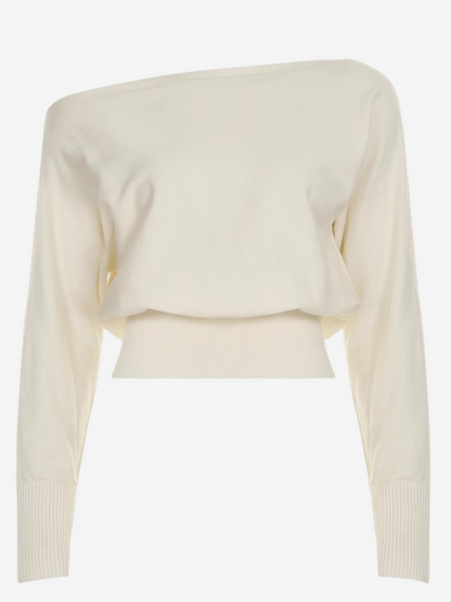 TIANA | Asymmetrical off-the-shoulder knit sweater 4