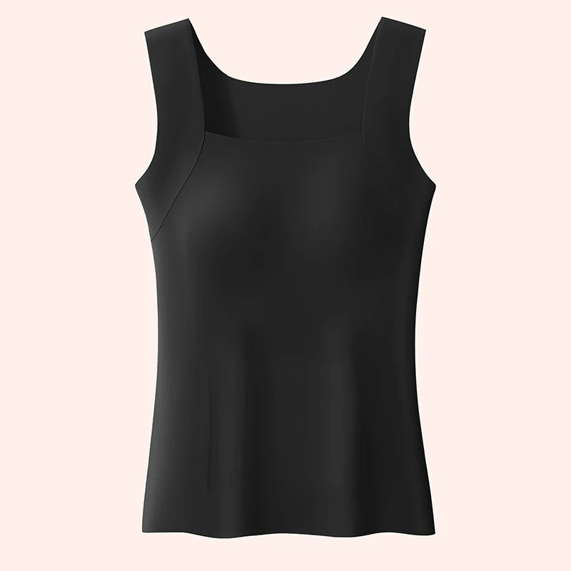 Tank Top | Luna Square-Neck Tank Top with Built-In Bra for Women