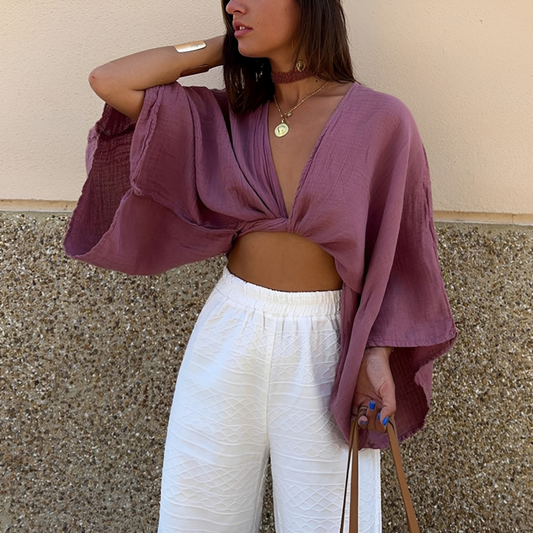 Tie Front Top Women's | Flowy & Stylish