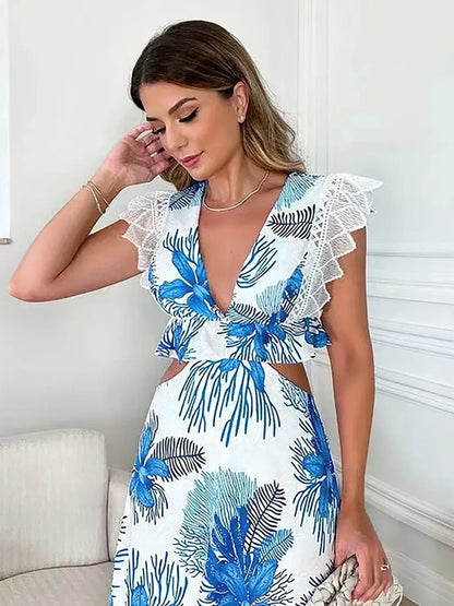 Trendy Sleeveless Lace Wedding Guest Dress