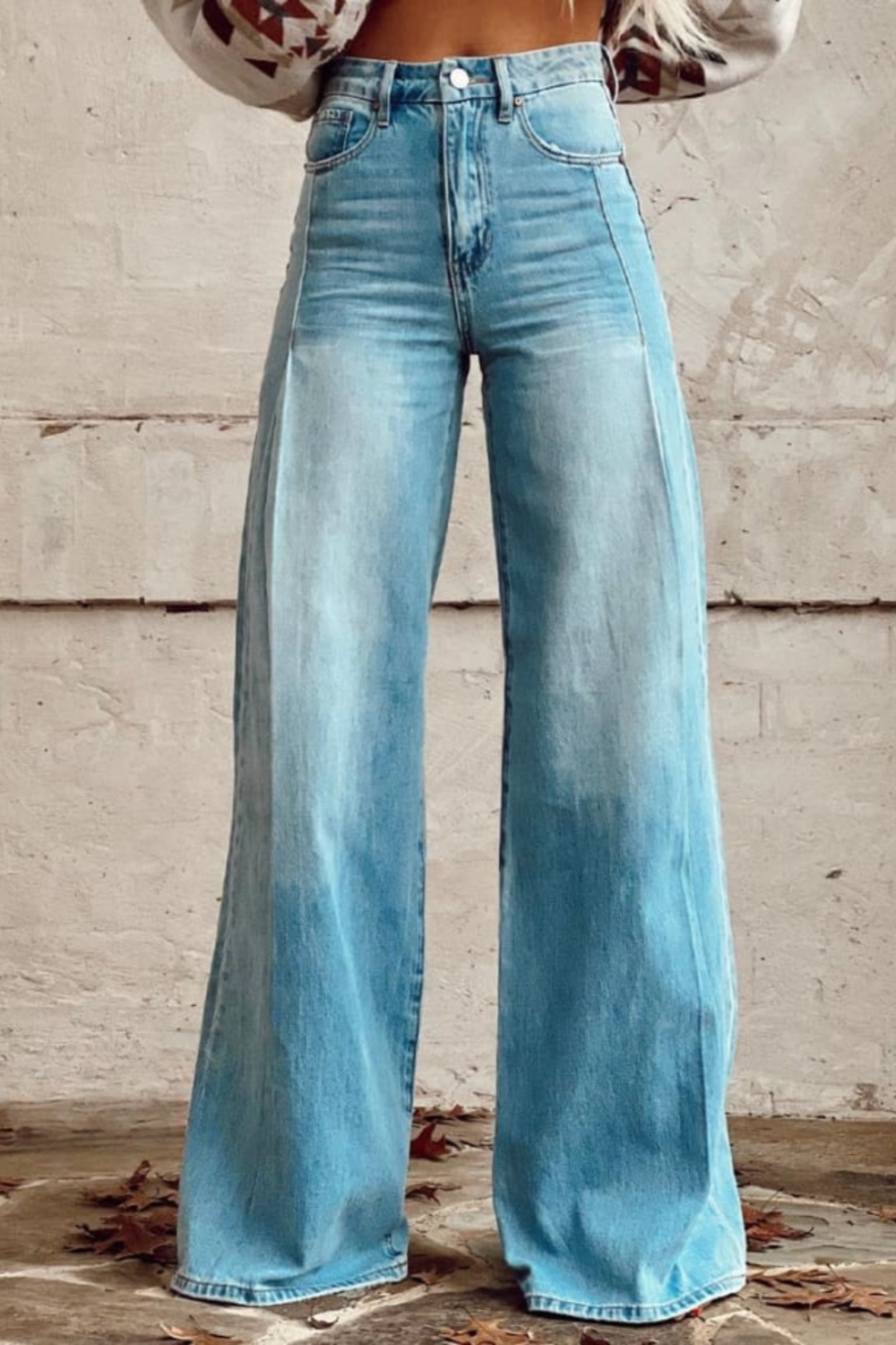 Trousers | High-Waisted Wide Leg Denim Jeans