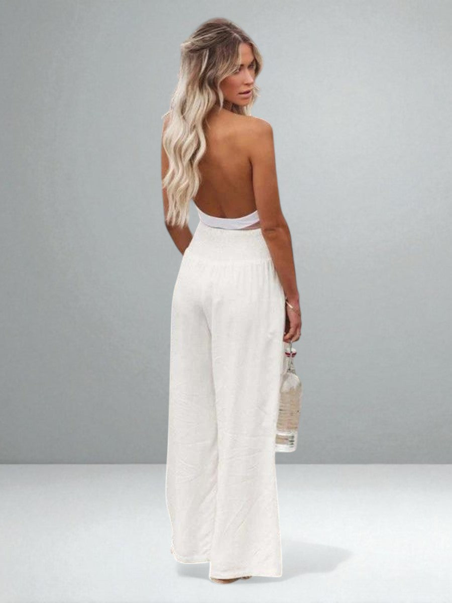 Women's Wide Leg Beach Pants | Breathable & Stretchy Waist 3