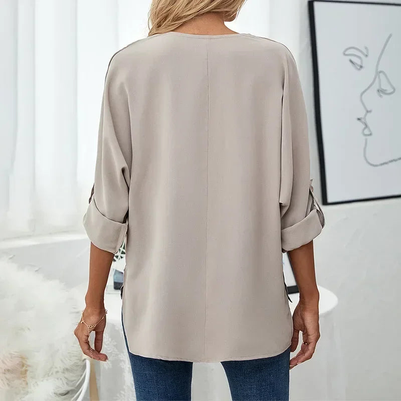 V Neck Top Women's | Elegant & Versatile Everyday Blouse