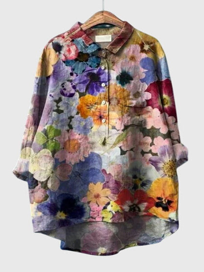Valeria™ - Floral Print Chiffon Blouse for Everyday Wear