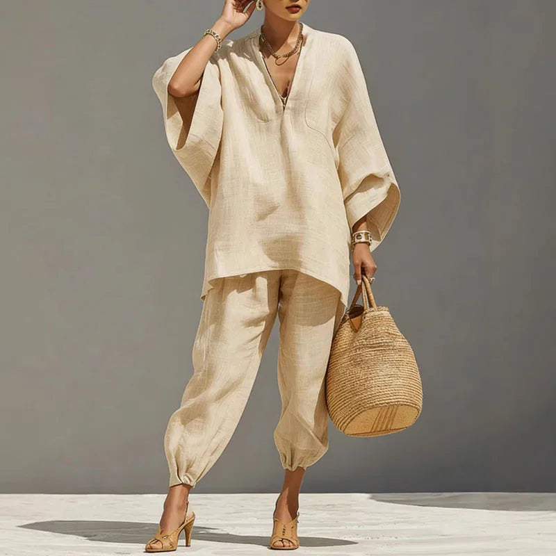 Velena - Linen Two-Piece Set for Women 0