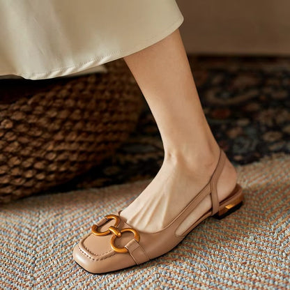 Women's Sandals | Slingback Flat & Cast Metal Bit Detail