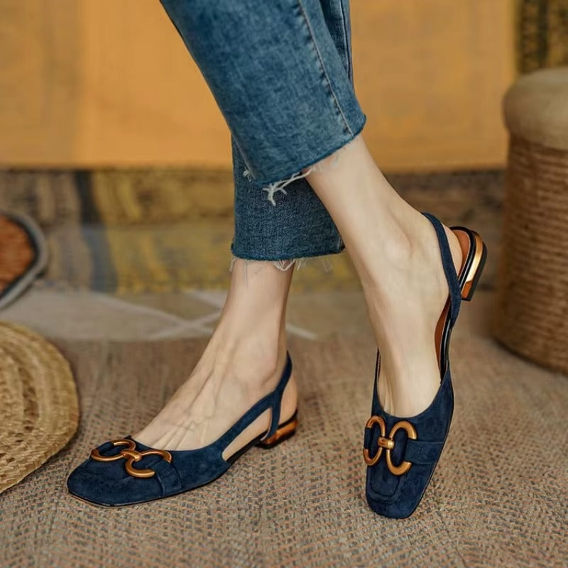 Women's Sandals | Slingback Flat & Cast Metal Bit Detail