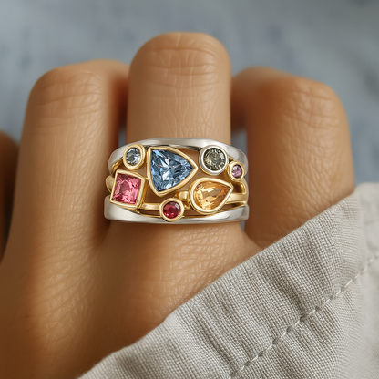 Vintage Multihued Zirconia Ring