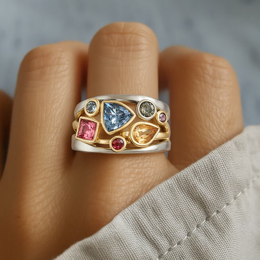 Vintage Multihued Zirconia Ring