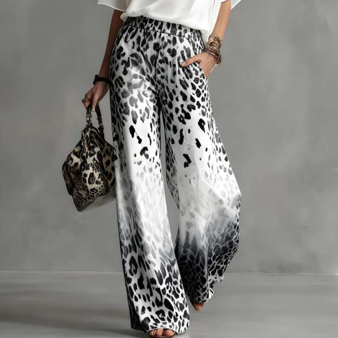 WHITE BLOUSE & OMBRÉ LEOPARD TROUSERS SET 5