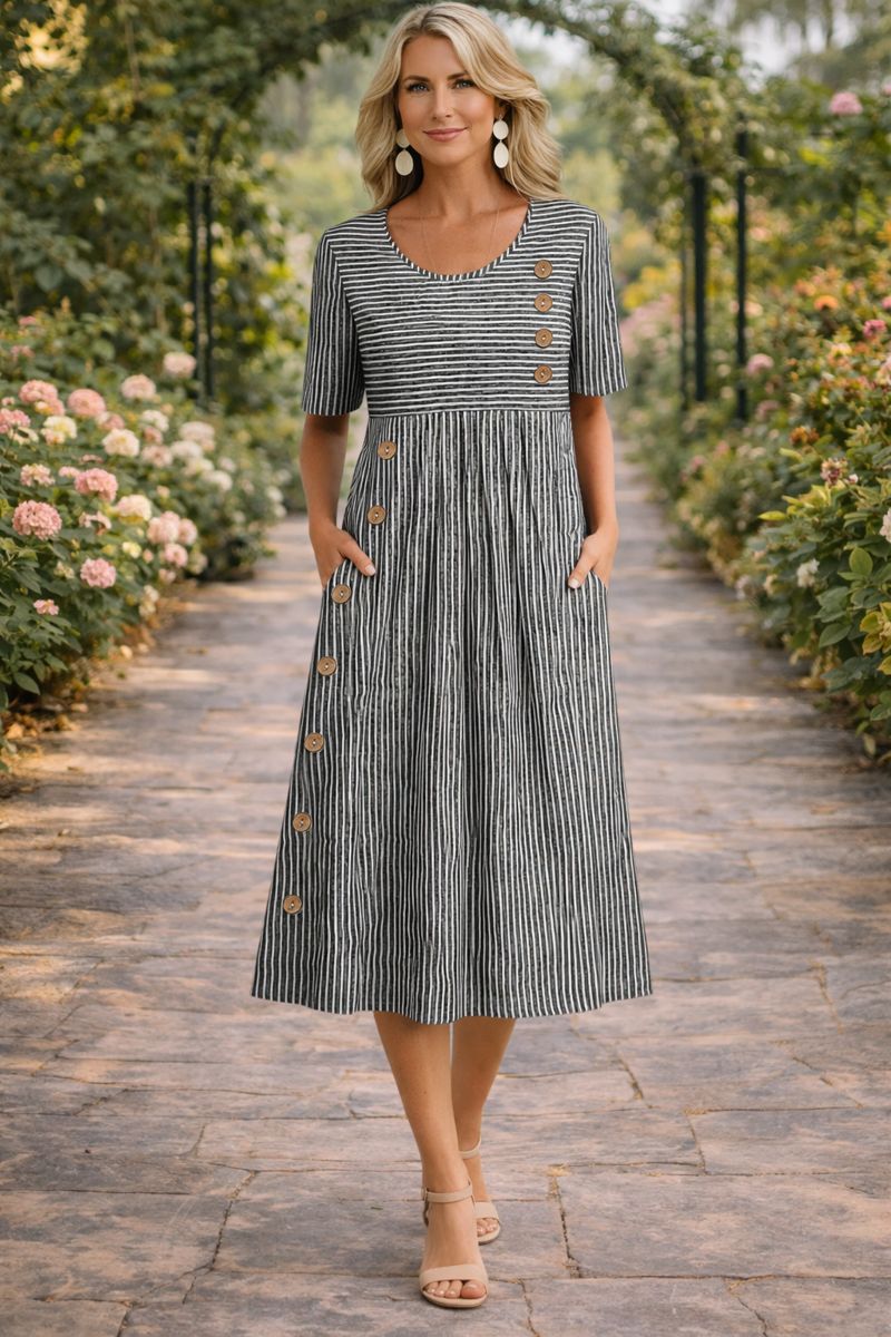Wanda™ Striped Midi Dress 2