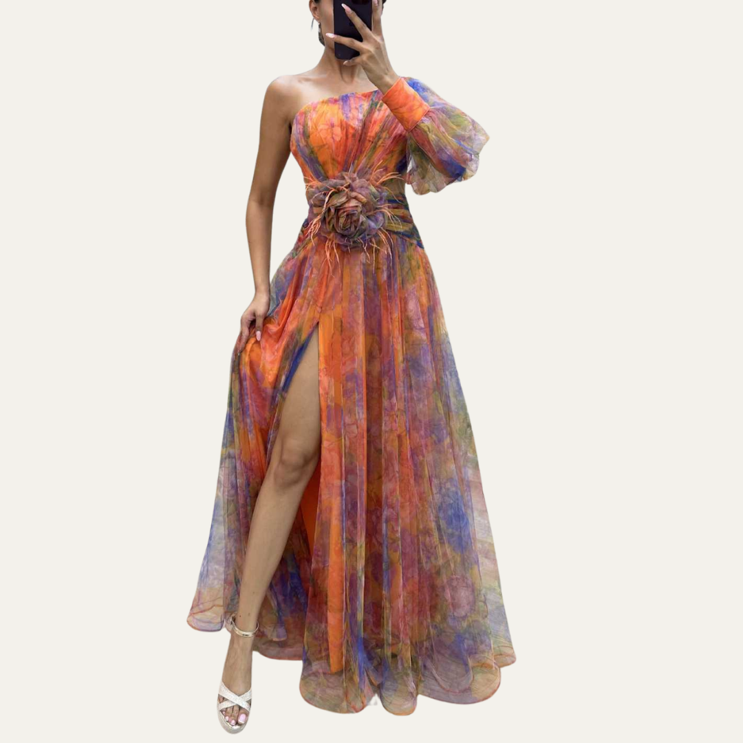 Wedding Guest Dress - Off Shoulder Maxi