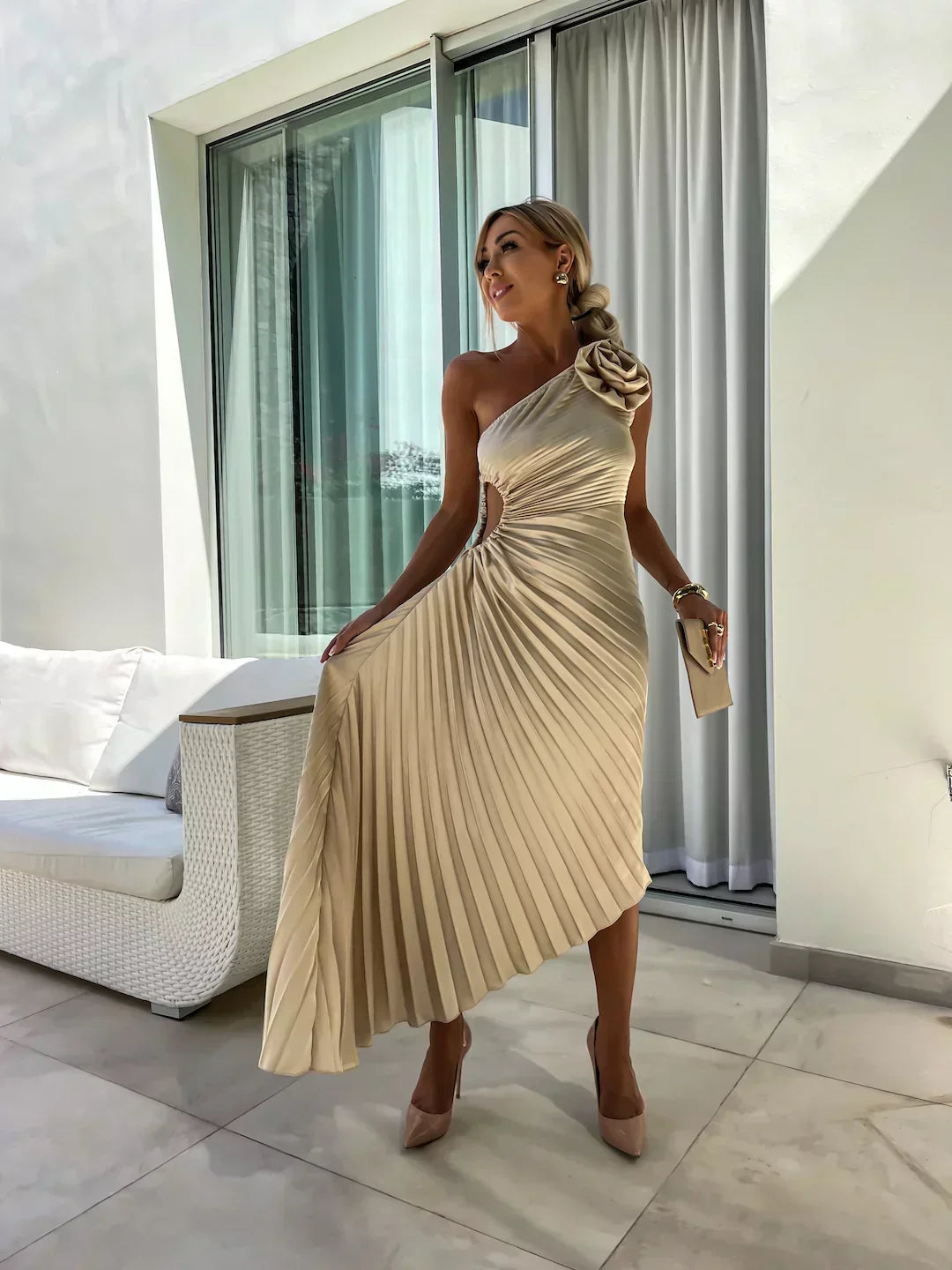 Wedding Guest Dress with Floral Design