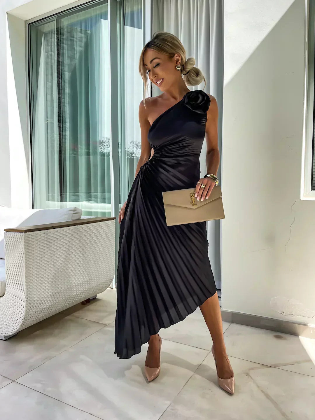 Wedding Guest Dress with Floral Design