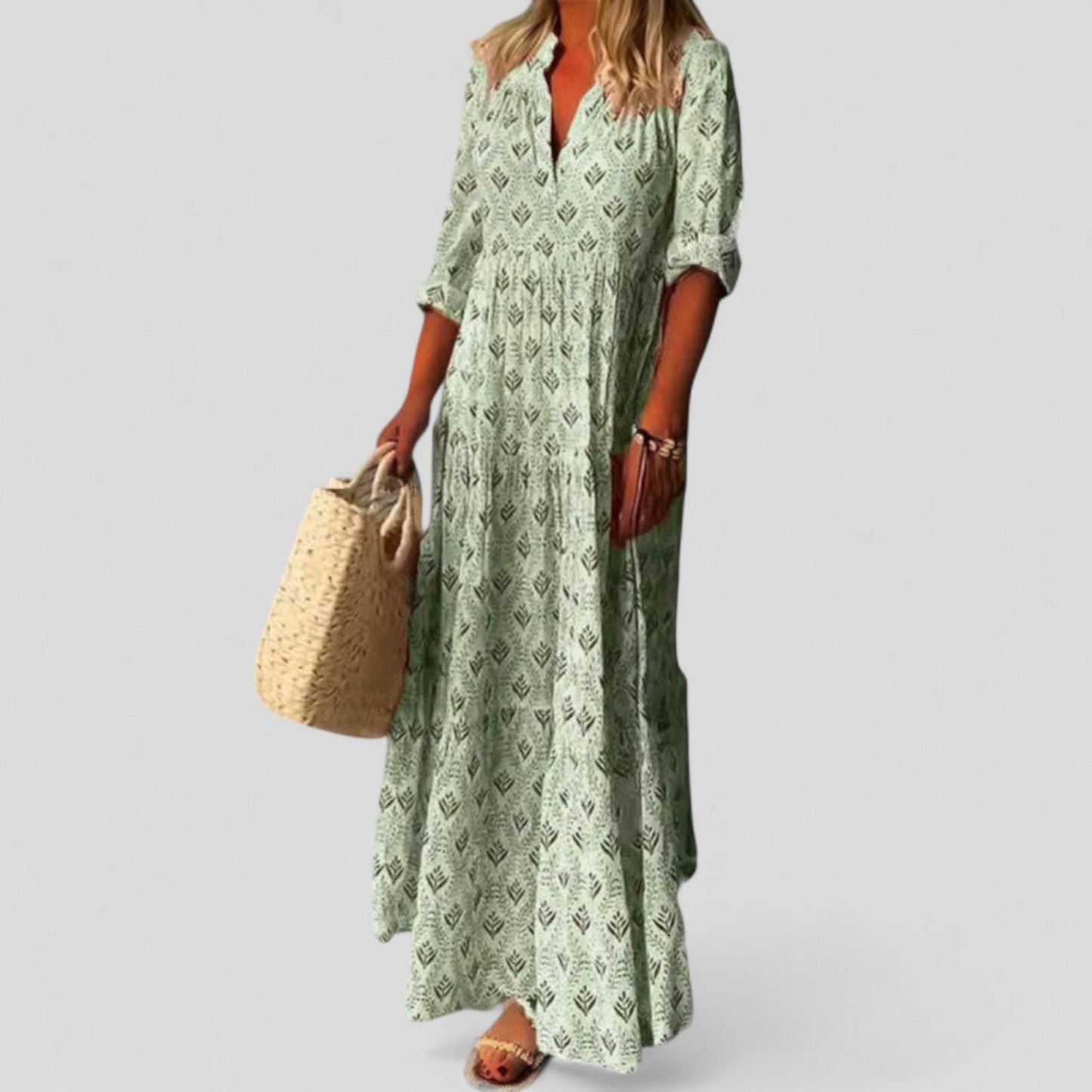 Women Long Dress | Boho Ethnic Print Maxi Design
