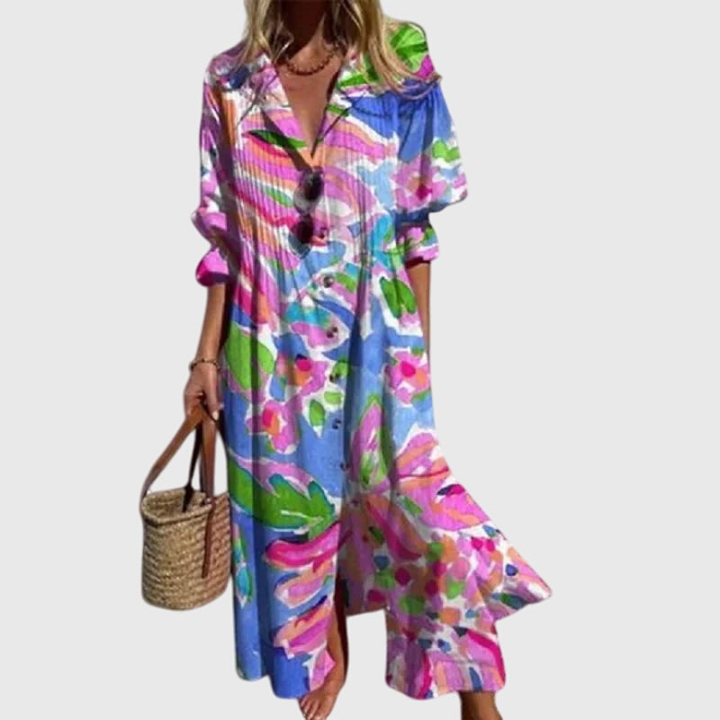 Women Long Dress | Boho Floral Print Maxi Design