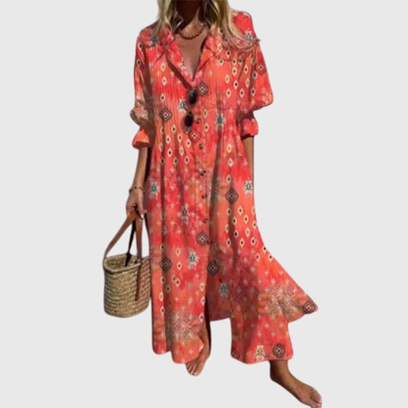 Women Long Dress | Boho Floral Print Maxi Design