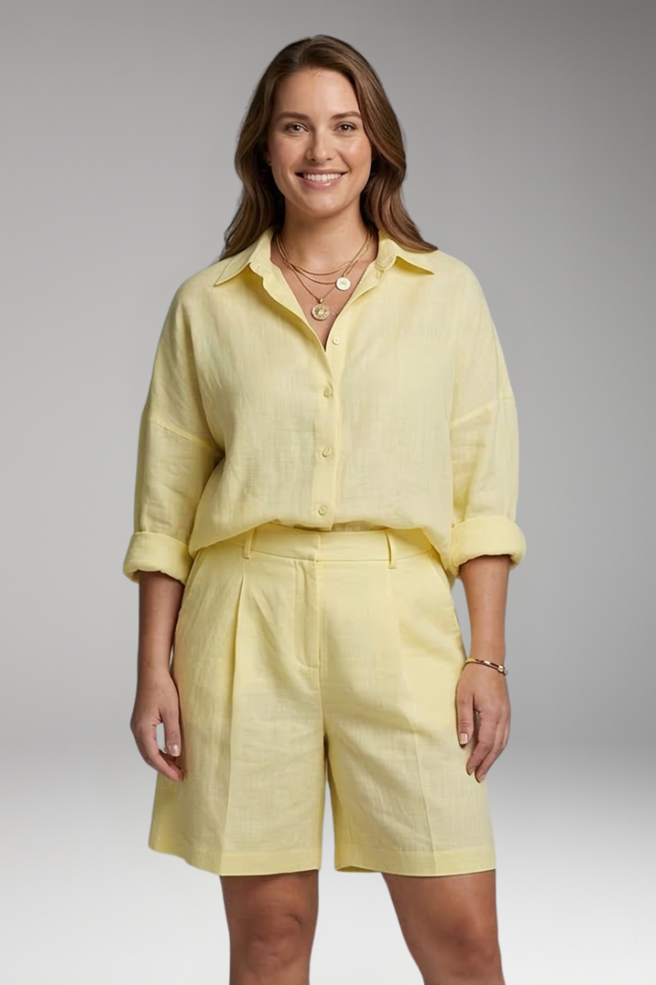Women's 2-Piece Set with Button-Front Shirt for Summer 7