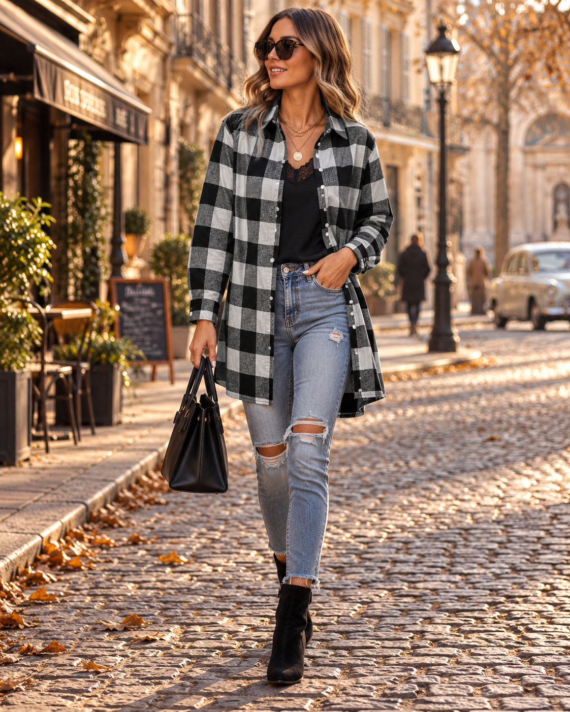 Women's Checked Overshirt | Relaxed Fit & Button-Up 6