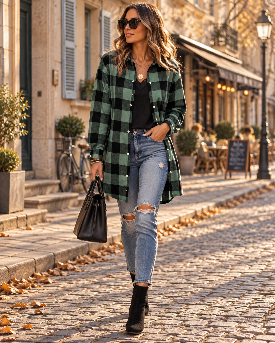 Women's Checked Overshirt | Relaxed Fit & Button-Up 5