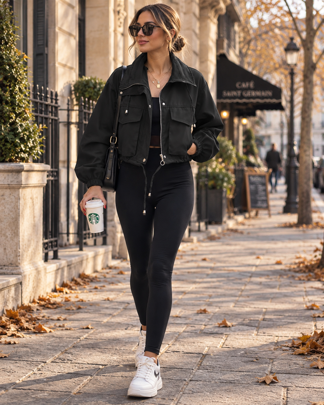 Women's Short Utility Jacket | Oversized Fit & Zip Closure 1