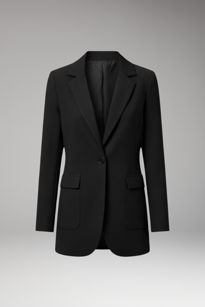 Women's Blazer with notch lapel and open front 1
