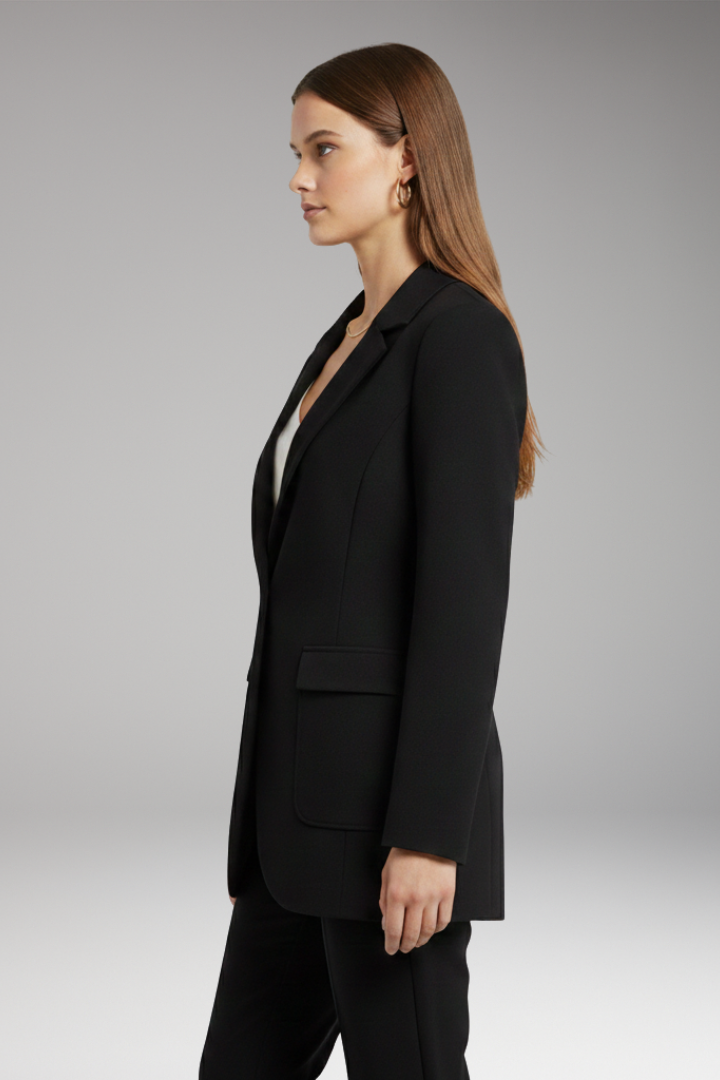 Women's Blazer with notch lapel and open front 2