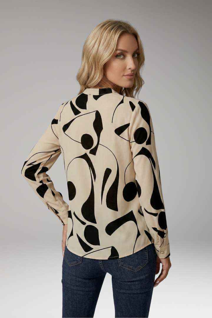 Women's Blouse with V-Neck and Button-Down Front 2