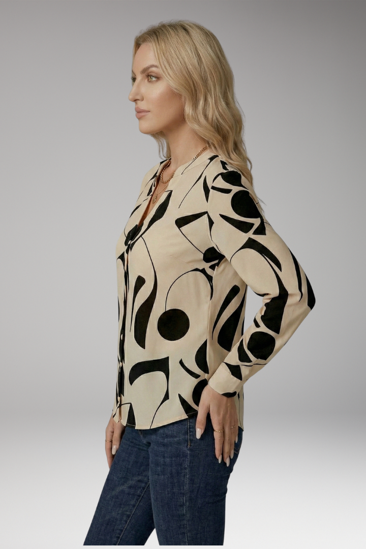Women's Blouse with V-Neck and Button-Down Front 3