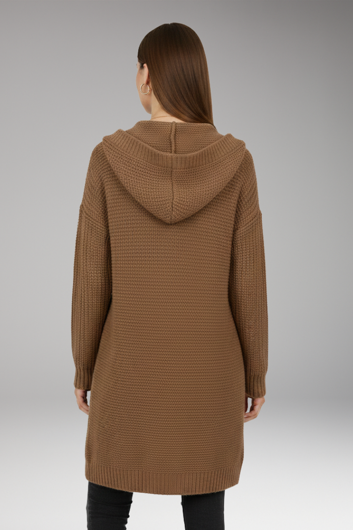 Women's Cardigan with Hood and Textured Knit 4