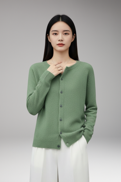 Women's Cardigan with V-Neck and Front Buttons 11