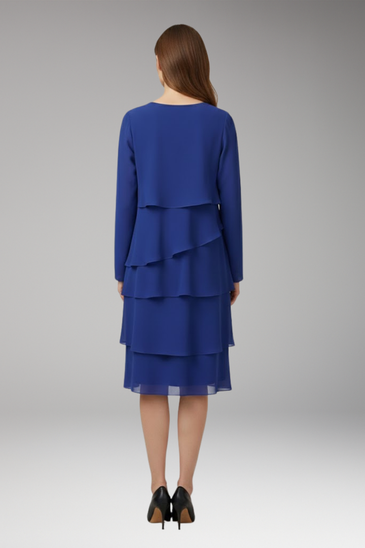 Women's Dress with Layered Design and Long Sleeves 4