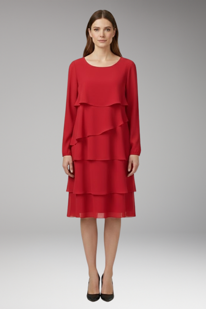 Women's Dress with Layered Design and Long Sleeves 5