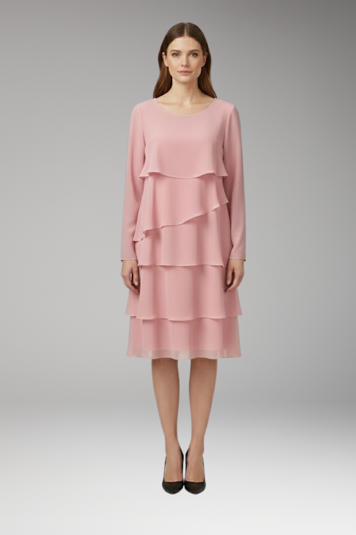 Women's Dress with Layered Design and Long Sleeves 6