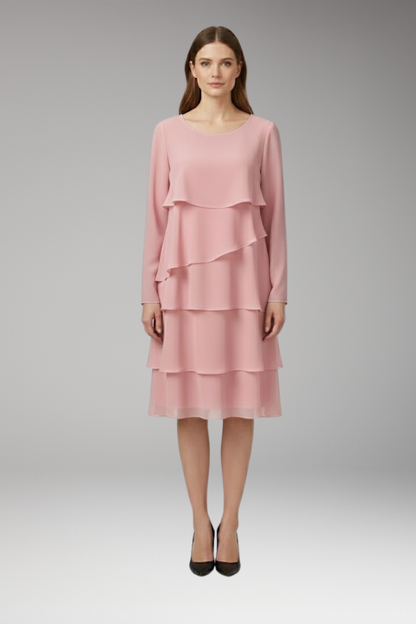 Women's Dress with Layered Design and Long Sleeves 6