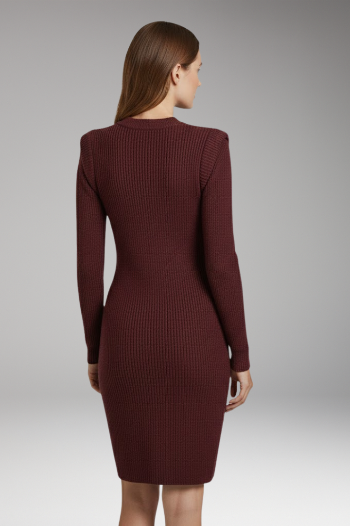 Women's Dress with Round Neckline and Long Sleeves 4