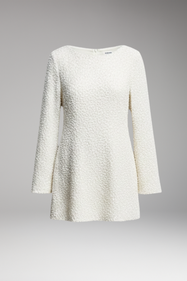 Women's Flared Short Dress with Sequin Embellishments and Round Neckline 1