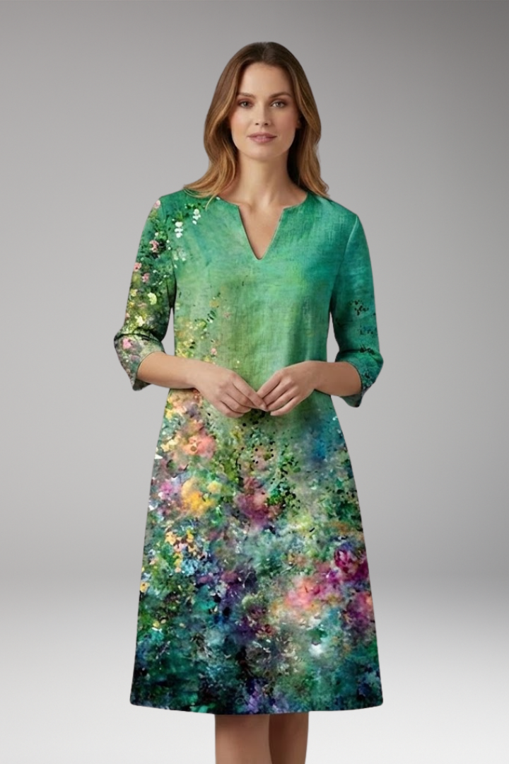 Women's Floral Dress with Elegant Fit and Vibrant Pattern 14