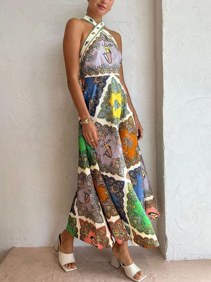 Women's Floral Maxi Dress | Sleeveless 0