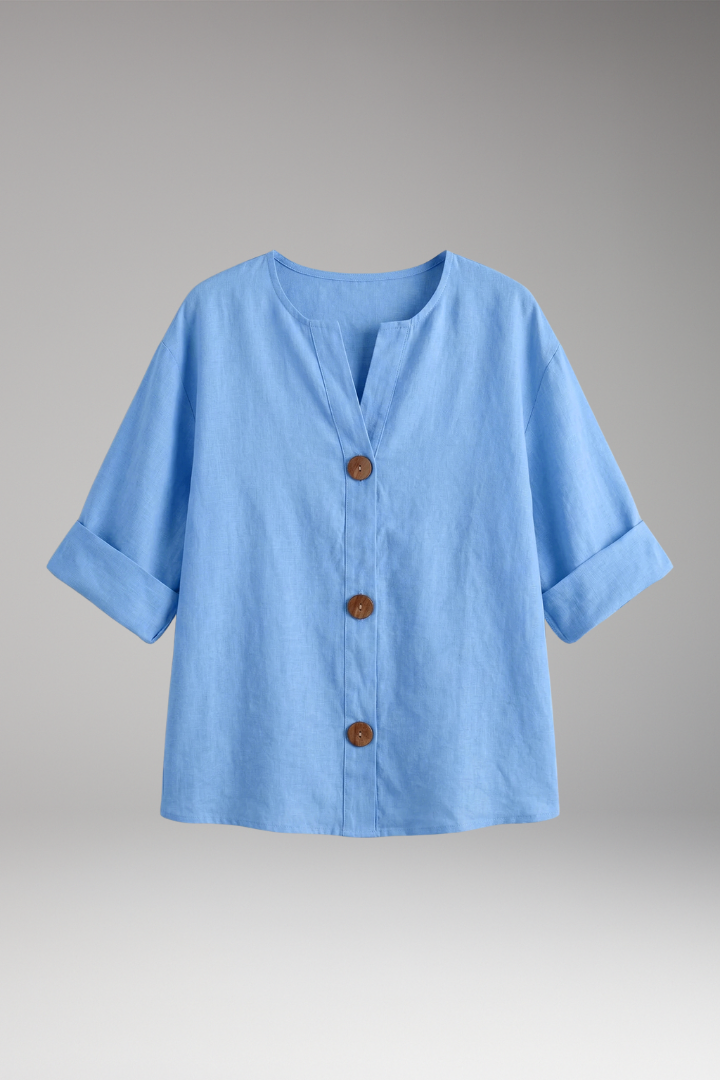Women's Loose-Fitting Summer Blouse with Breathable Linen and Relaxed Fit 1
