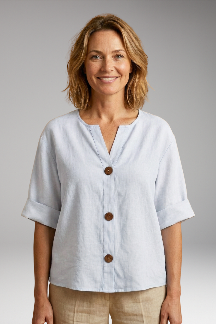 Women's Loose-Fitting Summer Blouse with Breathable Linen and Relaxed Fit 10
