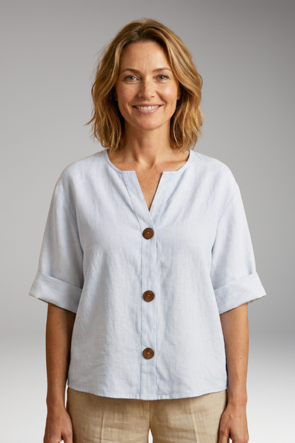 Women's Loose-Fitting Summer Blouse with Breathable Linen and Relaxed Fit 10