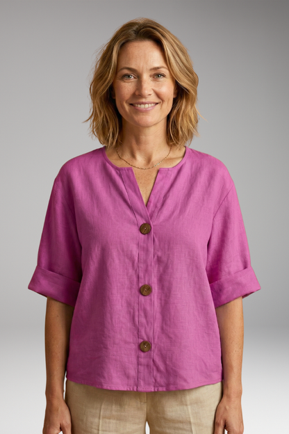 Women's Loose-Fitting Summer Blouse with Breathable Linen and Relaxed Fit 11